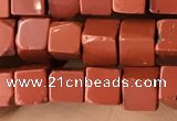 CCU456 15.5 inches 4*4mm cube red jasper beads wholesale