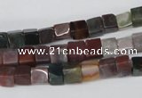 CCU46 15.5 inches 6*6mm cube Indian agate beads wholesale