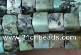 CCU461 15.5 inches 4*4mm cube African turquoise beads wholesale