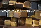 CCU464 15.5 inches 4*4mm cube yellow tiger eye beads wholesale