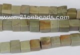 CCU47 15.5 inches 6*6mm cube silver leaf jasper beads wholesale