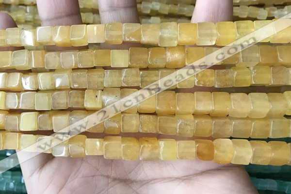 CCU480 15.5 inches 6*6mm cube yellow aventurine beads wholesale