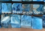 CCU483 15.5 inches 6*6mm cube blue crazy lace agate beads