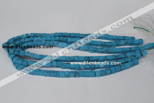 CCU50 15.5 inches 6*6mm cube turquoise beads wholesale