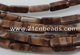 CCU504 15.5 inches 4*13mm cuboid red line jasper beads wholesale