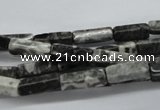 CCU505 15.5 inches 4*13mm cuboid black & white jasper beads wholesale