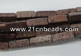 CCU508 15.5 inches 4*13mm cuboid red artistic jasper beads wholesale