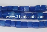 CCU51 15.5 inches 6*6mm cube dyed white jade beads wholesale