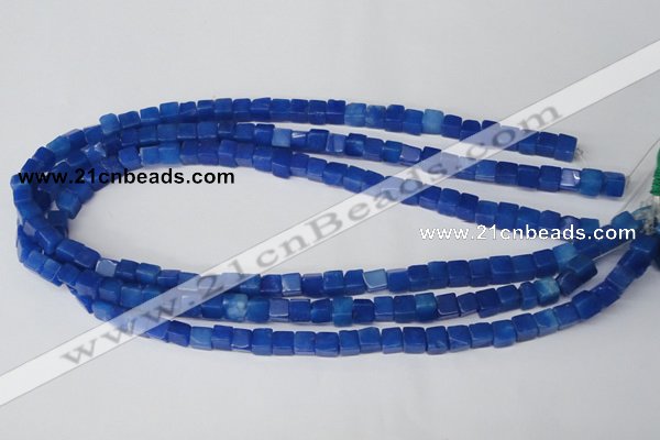 CCU51 15.5 inches 6*6mm cube dyed white jade beads wholesale