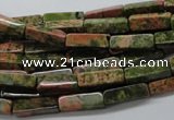 CCU517 15.5 inches 4*13mm cuboid unakite gemstone beads wholesale