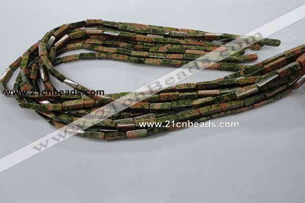 CCU517 15.5 inches 4*13mm cuboid unakite gemstone beads wholesale