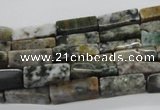 CCU521 15.5 inches 4*13mm cuboid moss agate beads wholesale