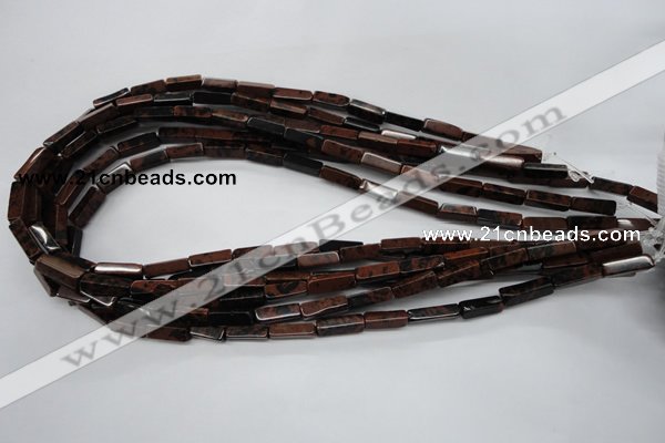 CCU523 15.5 inches 4*13mm cuboid mahogany obsidian beads wholesale