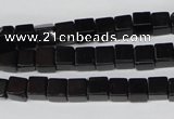 CCU53 15.5 inches 6*6mm cube black agate beads wholesale