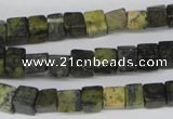 CCU54 15.5 inches 6*6mm cube yellow turquoise beads wholesale