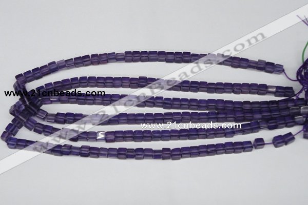 CCU55 15.5 inches 6*6mm cube synthetic amethyst beads wholesale