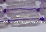 CCU601 15.5 inches 8*20mm - 10*30mm cuboid amethyst beads