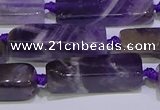 CCU602 15.5 inches 8*20mm - 10*30mm cuboid dogtooth amethyst beads