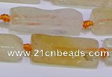 CCU604 15.5 inches 8*20mm - 10*30mm cuboid citrine gemstone beads