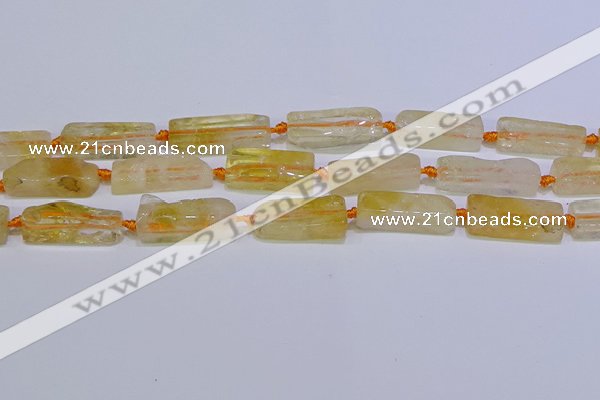 CCU604 15.5 inches 8*20mm - 10*30mm cuboid citrine gemstone beads
