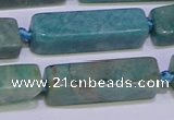 CCU615 15.5 inches 8*20mm - 10*30mm cuboid amazonite beads