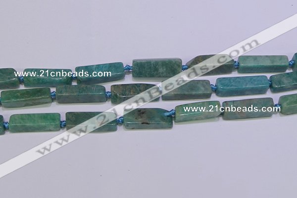 CCU615 15.5 inches 8*20mm - 10*30mm cuboid amazonite beads