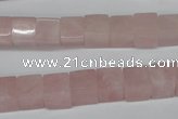 CCU63 15.5 inches 8*8mm cube rose quartz beads wholesale