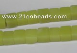 CCU64 15.5 inches 8*8mm cube olive jade beads wholesale