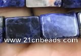 CCU651 15.5 inches 10*14mm - 11*15mm cuboid sodalite beads