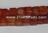 CCU67 15.5 inches 8*8mm cube red agate beads wholesale