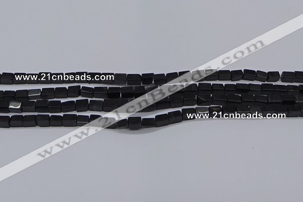 CCU700 15.5 inches 4*6mm cuboid black stone beads wholesale