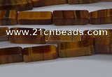 CCU719 15.5 inches 4*13mm cuboid yellow tiger eye beads wholesale