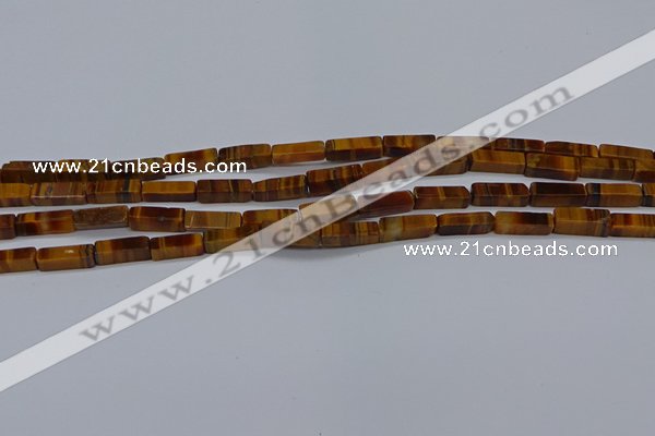 CCU719 15.5 inches 4*13mm cuboid yellow tiger eye beads wholesale