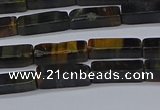 CCU720 15.5 inches 4*13mm cuboid blue tiger eye beads wholesale