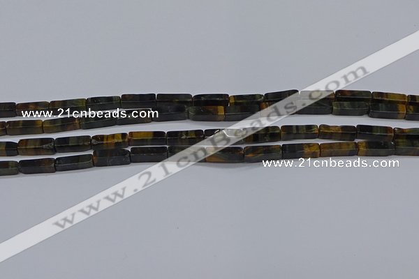 CCU720 15.5 inches 4*13mm cuboid blue tiger eye beads wholesale