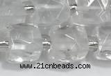 CCU750 15 inches 8*8mm faceted cube white crystal beads