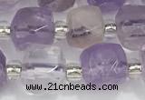 CCU758 15 inches 8*8mm faceted cube ametrine beads