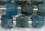 CCU768 15 inches 8*8mm faceted cube apatite beads