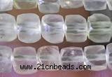 CCU802 15 inches 4mm faceted cube prehnite beads