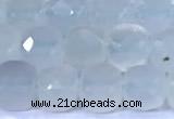 CCU871 15 inches 4mm faceted cube blue chalcedony beads