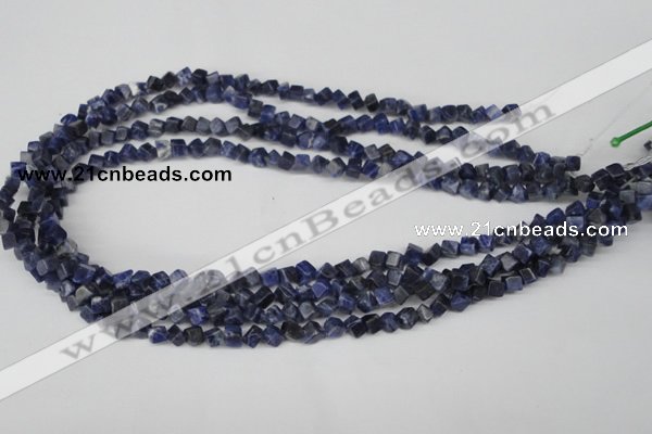 CCU90 15.5 inches 4*4mm cube sodalite gemstone beads wholesale