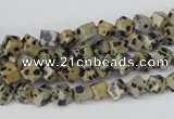 CCU93 15.5 inches 4*4mm cube dalmatian jasper beads wholesale