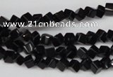 CCU94 15.5 inches 4*4mm cube black agate beads wholesale