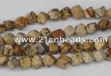 CCU95 15.5 inches 4*4mm cube picture jasper beads wholesale