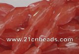 CCY01 15.5 inches 12*22mm faceted rice cherry quartz beads wholesale