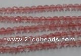 CCY110 15.5 inches 4mm faceted round cherry quartz beads wholesale