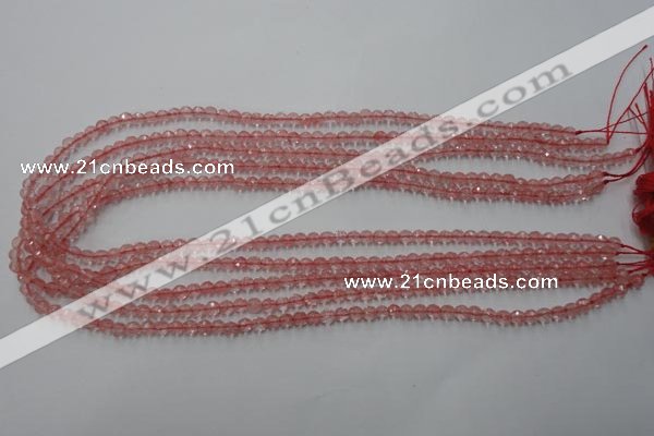 CCY110 15.5 inches 4mm faceted round cherry quartz beads wholesale