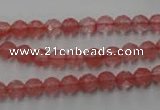 CCY111 15.5 inches 6mm faceted round cherry quartz beads wholesale