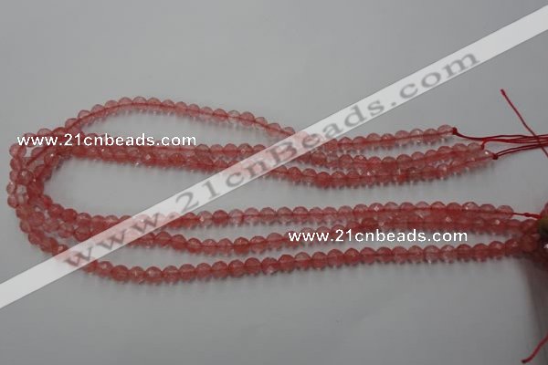 CCY111 15.5 inches 6mm faceted round cherry quartz beads wholesale