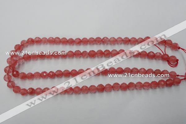 CCY112 15.5 inches 8mm faceted round cherry quartz beads wholesale